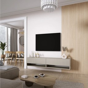 Szafka pod telewizor 170, fronty ryflowane, Kaszmir, 170 × 32 × 33,6 cm
