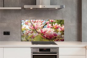 Szklany Panel Różowa Magnolia w Detalu