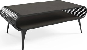 Loftowy stolik kawowy Aristo z ażurowymi bokami i półką