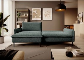 Narożnik GLOSSY z funkcją spania Lewostronny zestaw z poduszkami wolnostojący tkanina BUBBLE 12 WERSAL