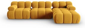 Żółta aksamitna sofa 285 cm Bellis – Micadoni Home
