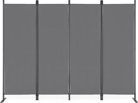 Parawan ogrodowy składany AW-022, 167x216 cm, 4-panelowy, kolor szary