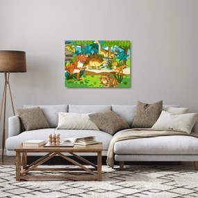Obraz na szkle - Dinozaury (70x50 cm)