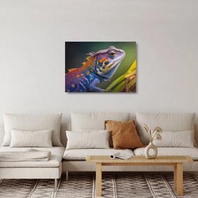 Obraz na szkle - Kolorowy legwan (70x50 cm)