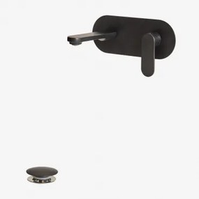 Zestaw Mosiężnej Baterii Podtynkowej Alameda I Zaworu Spustowego Orveta Typu Click-clack Czarny Matowy & Zawór Bez Przelewu - Sklum