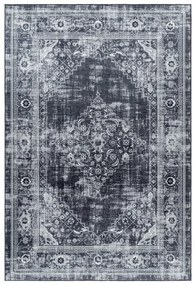 Dywan drukowany antypoślizgowy Fiesta Vintage szaro-czarny 120 cm x 170 cm