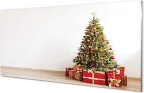 Szklany Panel Świąteczny Wystrój z Prezentami