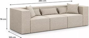 Nowoczesna kanapa modułowa Terospito sztruksowa - sofa do salonu z poduszkami