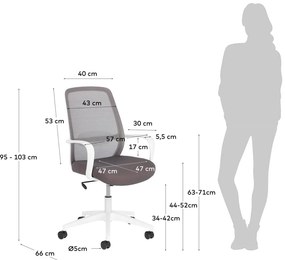 Szare krzesło biurowe Kave Home Melva