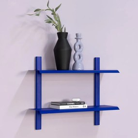 Niebieska wielopoziomowa metalowa półka 60 cm Hola – Spinder Design