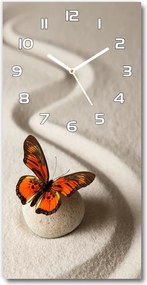 Zegar ścienny Kamień zen i motyl