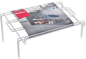 Zestaw 2 białych półek na buty ze stali nierdzewnej Metaltex Cipok