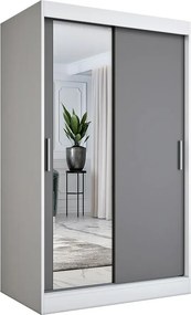 Przesuwna szafa w kolorze biel + antracyt T2-F85