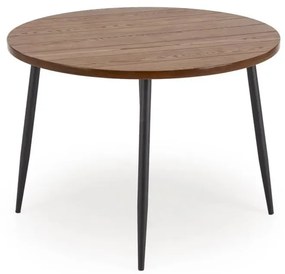 Stół okrągły BARRY 105x105 orzechowy/czarny HALMAR