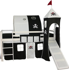 Łóżko piętrowe dziecięce 208x110x97 cm białe Pirat