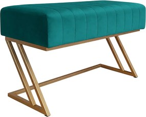 Ławka ZETA tkanina Welur loft ławka metal : Kolor Stelaża - Złoty, Kolor tkaniny - VELVET - MG20, Typ tkaniny - Velvet