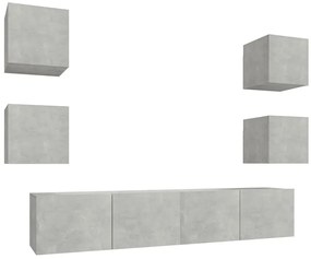 Wisząca modułowa meblościanka w kolorze beton - Levon