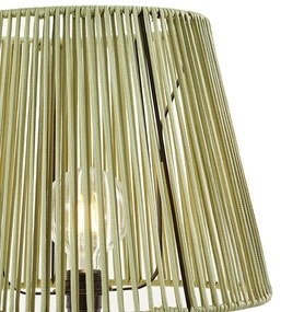 Zewnetrzna Zewnętrzna lampa podłogowa czarna z zielonym kloszem ze sznura IP44 - Virginia JaylaJapandi Oswietlenie zewnetrzne