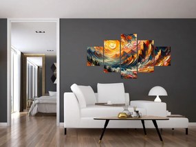 Obraz - Góry oświetlone słońcem (125x70 cm)