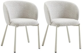 Zestaw 2 krzeseł z tkaniny tweedowej i metalu - Kremowy - SIJOLA