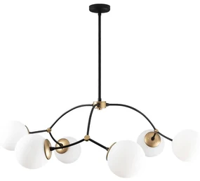 Biało-czarna lampa wisząca ze szklanym kloszem ø 90 cm Kromozom – Opviq lights