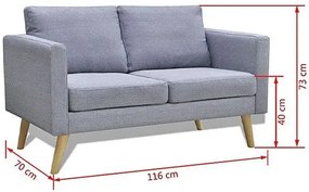 Sofa dwuosobowa Lavinia 2S - jasnoszara