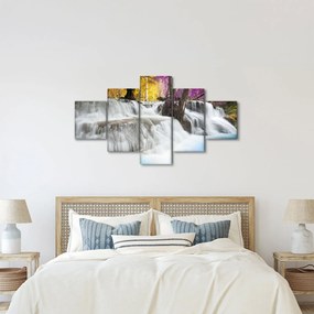 Obraz wodospadu Erawan w lesie (125x70 cm)