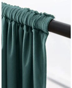 Zasłona zaciemniająca VELVET 140x250 cm, turkusowa Zawieszanie: Taśma z wiązaniami