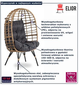 Nowoczesny rattanowy fotel ogrodowy Z2-T46