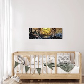 Obraz wody (z zegarem) (90x30 cm)