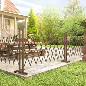 Outsunny Siatka harmonijkowa rozsuwana 31-250cm, ogrodzenie, ogród, aluminium, brąz | Aosom PL