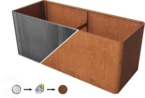 PRIMEYARD 200 x 80 x 60 cm Grządka podwyższona, stal corten, optyka rdzy - (GFPV00815)
