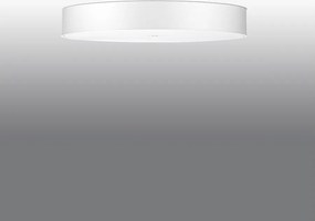 Plafony minimalistyczny Kalmaris, tkanina/szkło/stal - 6 źródło światła 4000K - L.100 x H.20 cm - biały