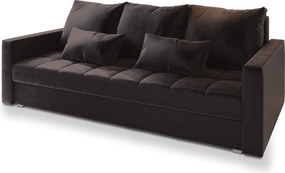 Masseno Sofa SIRO z funkcją spania i pojemnikiem na pościel, Rozkładana sofa - Brązowy, KRONOS 06
