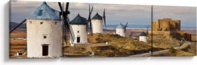Obraz - Wiatraki Consuegra, Hiszpania (170x50 cm)