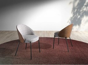 Krzesło z szarej tkaniny i orzecha włoskiego 4115 ANGEL CERDA