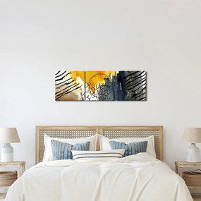 Obraz - Abstrakcyjna akwarela (z zegarem) (90x30 cm)