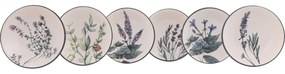 Zestaw 6 głębokich talerzy kamionkowych Herbal 18 cm