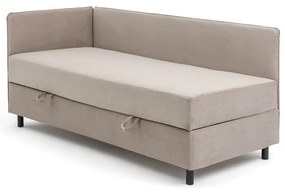 Szarobrązowe tapicerowane łóżko jednoosobowe ze schowkiem i materacem 120x200 cm Avela – Bonami Selection