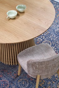 Stół Okrągły do jadalni rozkładany MDF kolor naturalny 120-210/120/77 cm FARGO