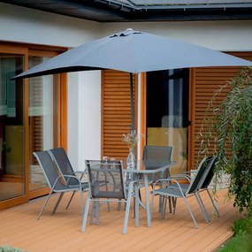 Komplet mebli ogrodowych z parasolem Evora srebrny PATIO