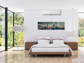 Obraz miasta o zmierzchu (170x50 cm)