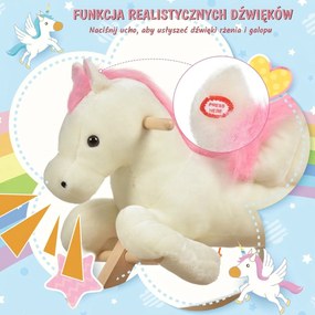 HOMCOM Koń na biegunach dla dzieci z odgłosami