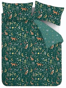 Ciemnozielona pościel dwuosobowa 200x200 cm Enchanted Twilight – Catherine Lansfield