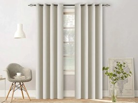 Biało-kremowa zasłona OXFORD 140x250 cm Zawieszanie: Metalowe pierścienie