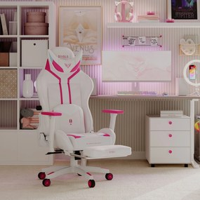 Fotel gamingowy Diablo X-Ray 2.0 Normal Size, biało-różowy