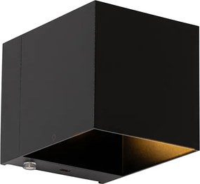 Zestaw 2 lamp ściennych czarnych ze ściemniaczem do ładowania - Joris