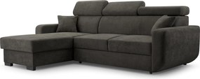 Masseno Narożnik CASTELLO z funkcją spania i pojemnikiem na pościel Narozniki L, Rozkładana sofa - Szary, VELO 636