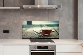 Szklany Panel Chwila z Ciepłą Herbatą