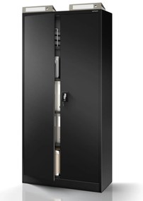 Szafa na dokumenty biurowa metalowa czarna: JAN H, 900 x 1950 x 400 mm